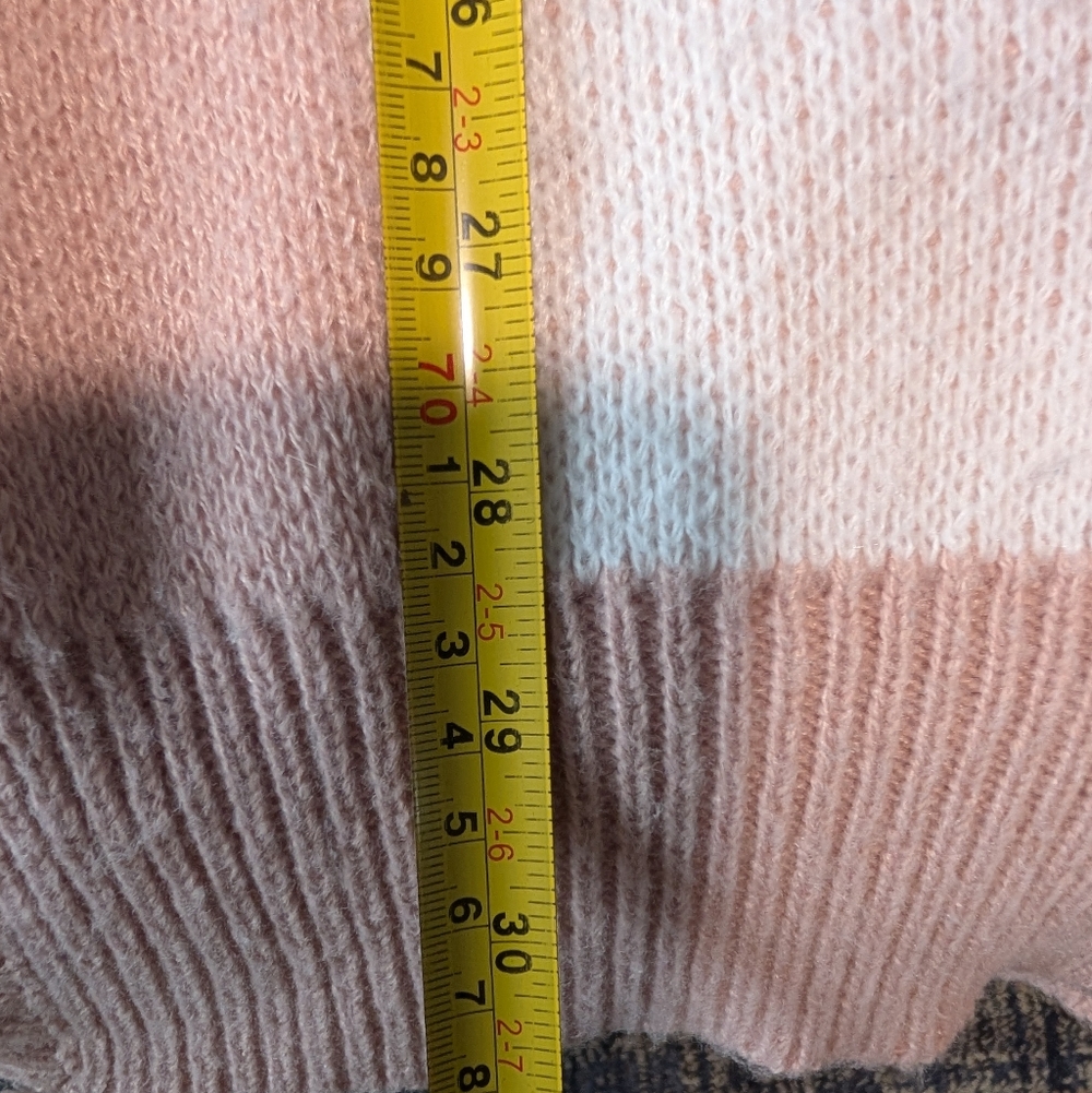 Blush Cream Checkered Cardigan Sweater Oversized Cozy Knit Coquette Soft Girl S image 10